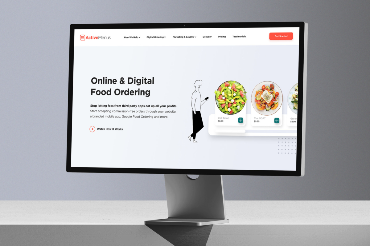 ActiveMenus website design digital ordering overview page