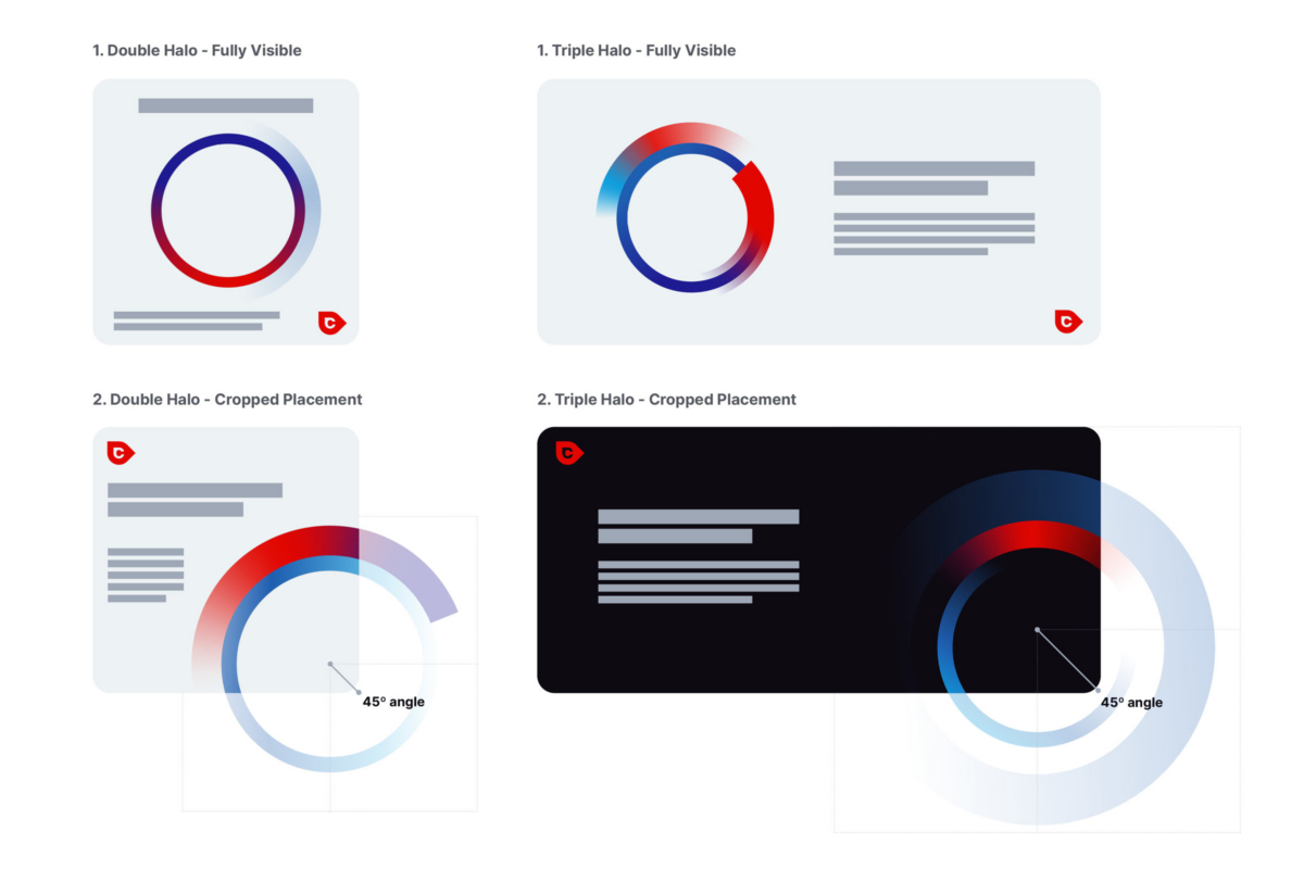 Cardinal brand halo motif usage rules