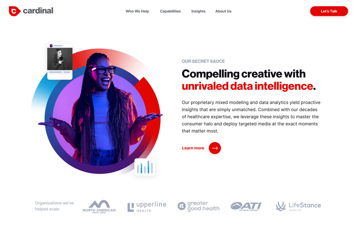 Modular digital design system for Cardinal's website - desktop