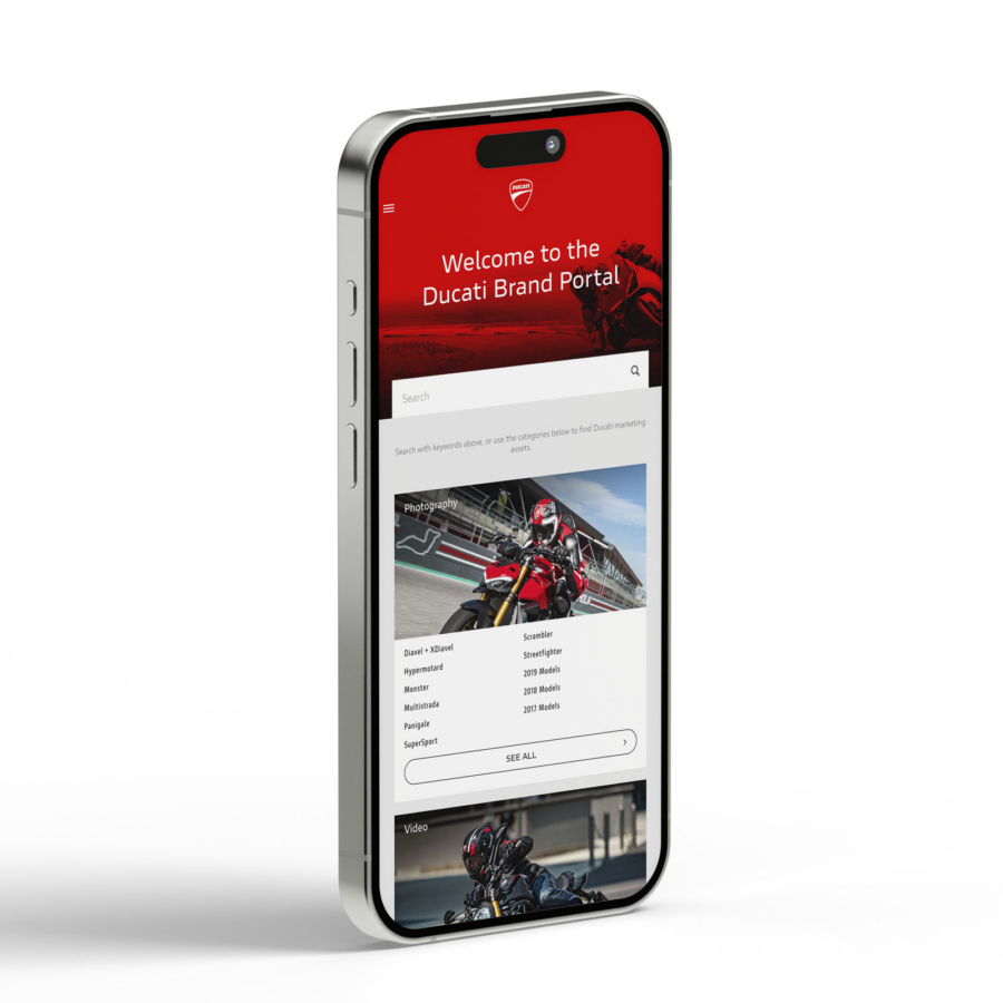 Ducati Brand Portal - homepage asset tiles