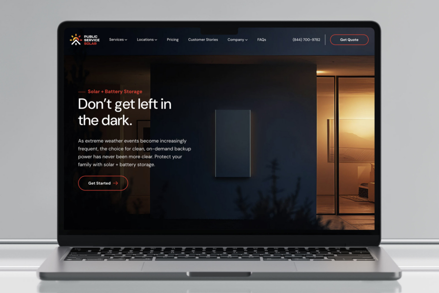 Public Service Solar Web System - Battery Storage Page